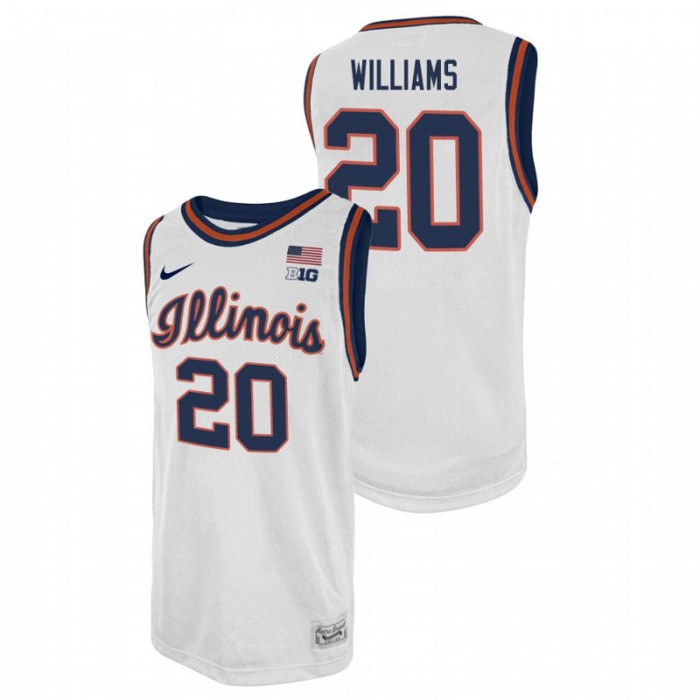 Illinois Fighting Illini College Basketball Da'Monte Williams Swingman Player Jersey White For Men