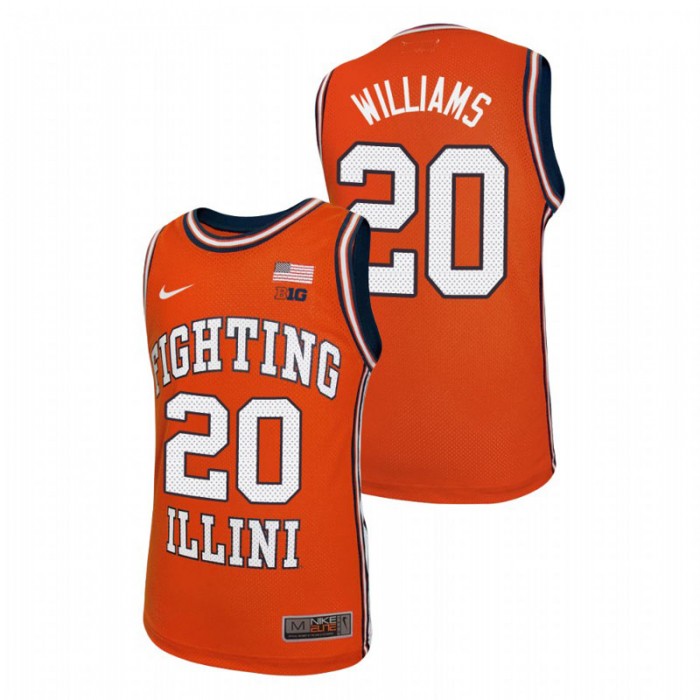 Illinois Fighting Illini Da'Monte Williams Throwback Basketball Jersey Orange For Men