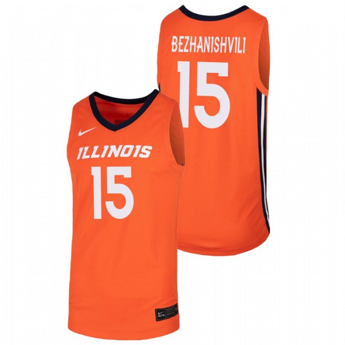 Illinois Fighting Illini Giorgi Bezhanishvili Jersey College Basketball Orange Replica For Men