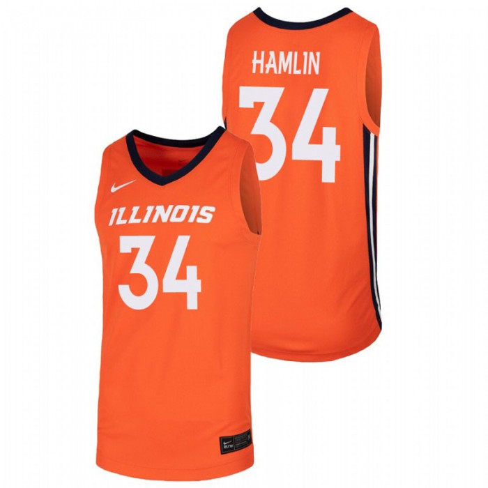 Illinois Fighting Illini Jermaine Hamlin Jersey College Basketball Orange Replica For Men