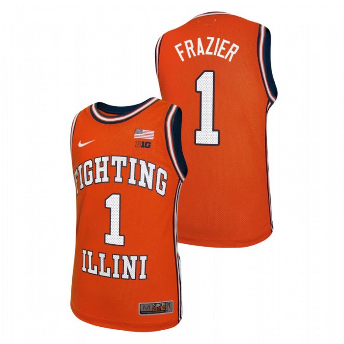 Illinois Fighting Illini Trent Frazier Throwback Basketball Jersey Orange For Men