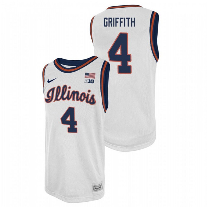 Illinois Fighting Illini College Basketball Zach Griffith Swingman Player Jersey White For Men