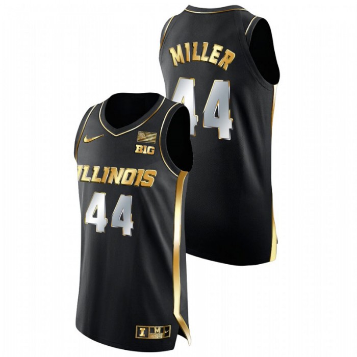 Illinois Fighting Illini Golden Edition Adam Miller College Basketball Jersey Black Men