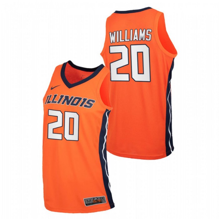 Illinois Fighting Illini Replica Da'Monte Williams College Basketball Jersey Orange Men