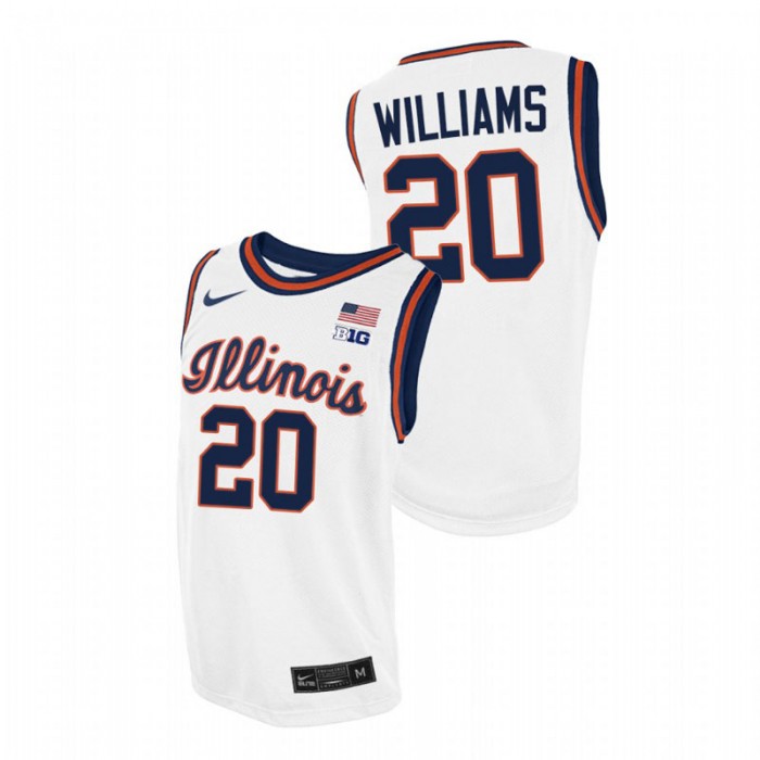 Illinois Fighting Illini Throwback Da'Monte Williams College Basketball Jersey White Men