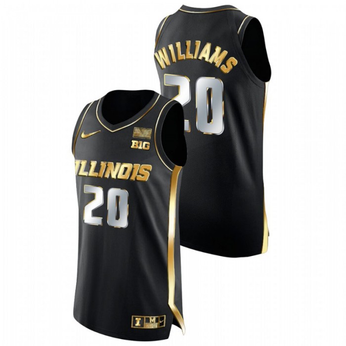 Illinois Fighting Illini Golden Edition Da'Monte Williams College Basketball Jersey Black Men