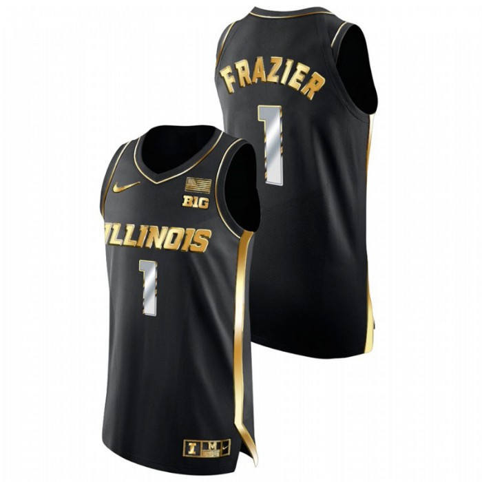 Illinois Fighting Illini Golden Edition Trent Frazier College Basketball Jersey Black Men