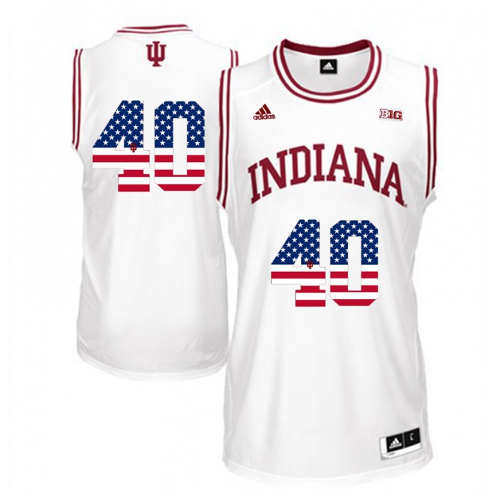 Male Cody Zeller Indiana Hoosiers White Big 10 College Basketball US Flag Jersey