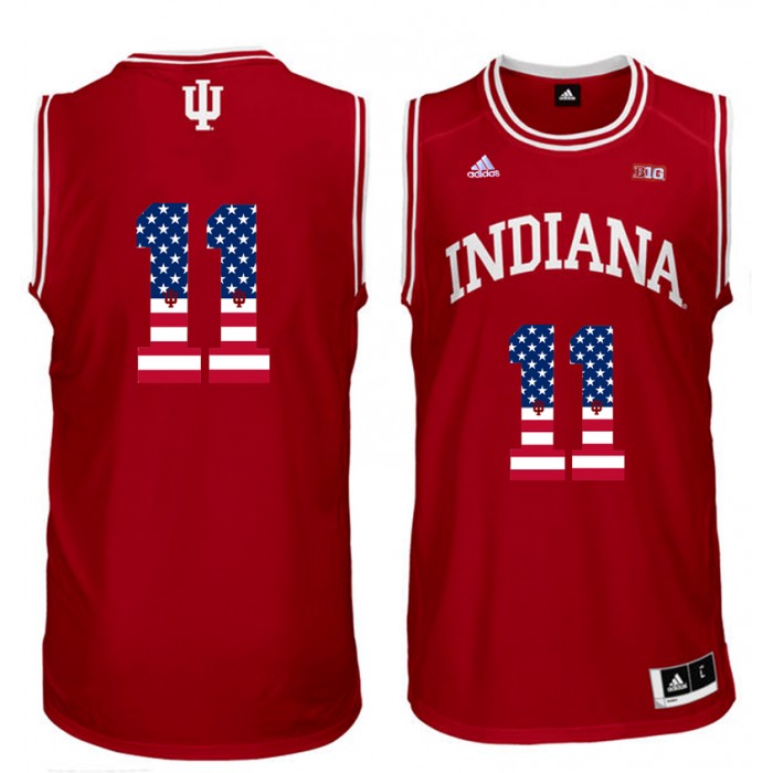 Male Isiah Thomas Indiana Hoosiers Red Big 10 College Basketball US Flag Jersey