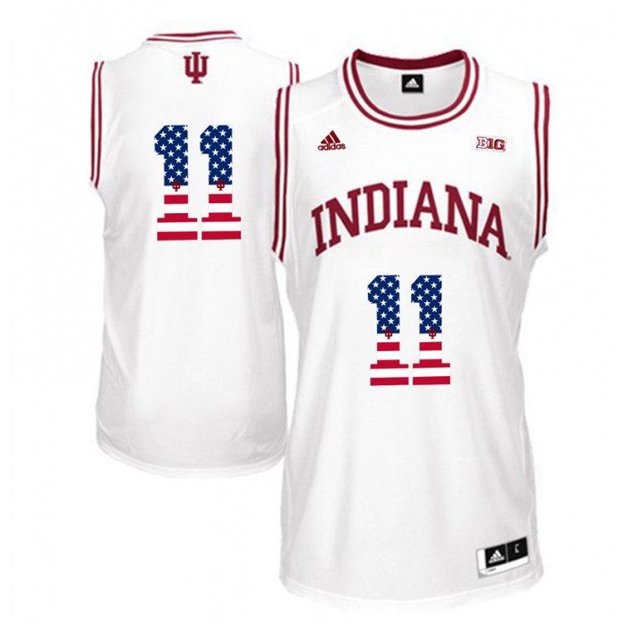 Male Isiah Thomas Indiana Hoosiers White Big 10 College Basketball US Flag Jersey