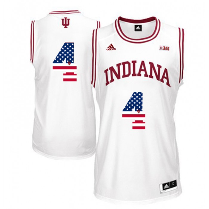 Male Victor Oladipo Indiana Hoosiers White Big 10 College Basketball US Flag Jersey
