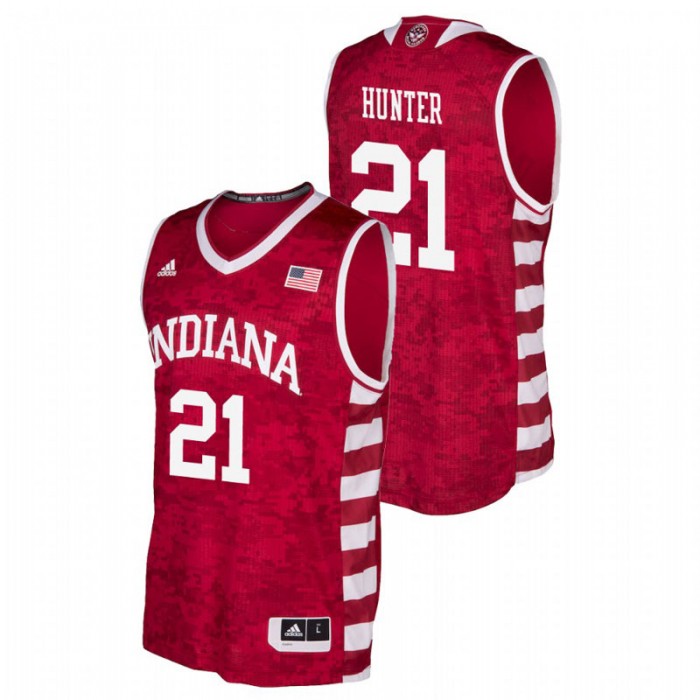 Indiana Hoosiers Armed Forces Classic Crimson Jerome Hunter Replica Jersey For Men
