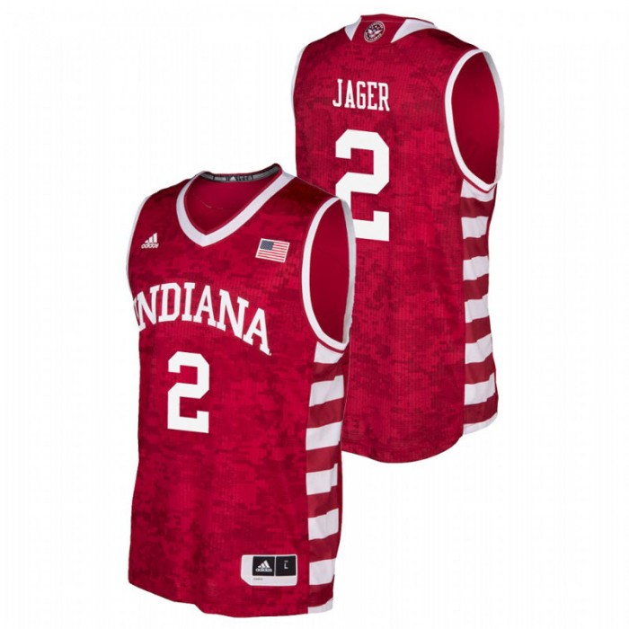Indiana Hoosiers Armed Forces Classic Crimson Johnny Jager Replica Jersey For Men