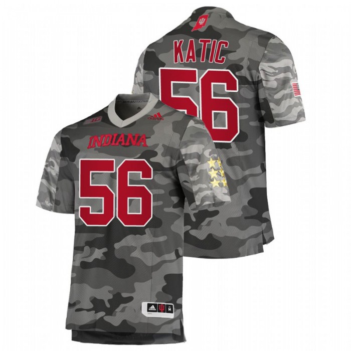 Mike Katic Indiana Hoosiers College Football Salute To Service Gray Jersey For Men