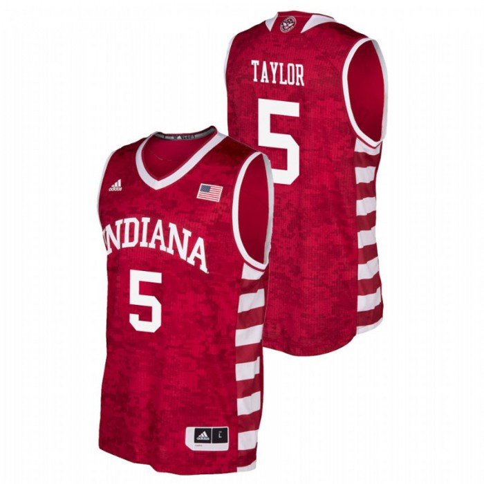 Indiana Hoosiers Armed Forces Classic Crimson Quentin Taylor Replica Jersey For Men