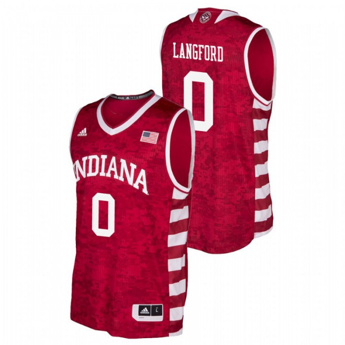 Indiana Hoosiers Armed Forces Classic Crimson Romeo Langford Replica Jersey For Men
