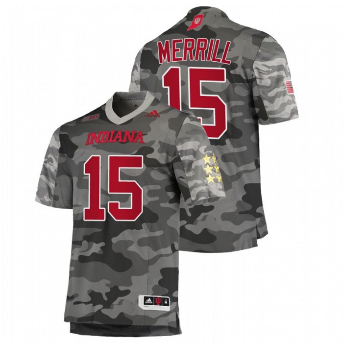 Zack Merrill Indiana Hoosiers College Football Salute To Service Gray Jersey For Men