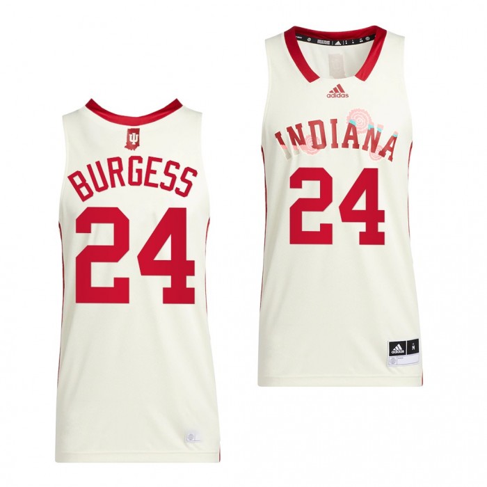 Indiana Hoosiers Raleigh Burgess Honoring Black Excellence Uniform White #24 Jersey 2022