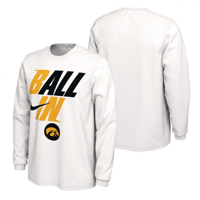 Iowa Hawkeyes Nike Ball In Bench Long Sleeve T-Shirt White
