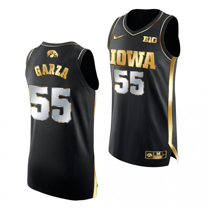 Iowa Hawkeyes Luka Garza 2020-21 All-America Winner Black Golden Limited Jersey #55