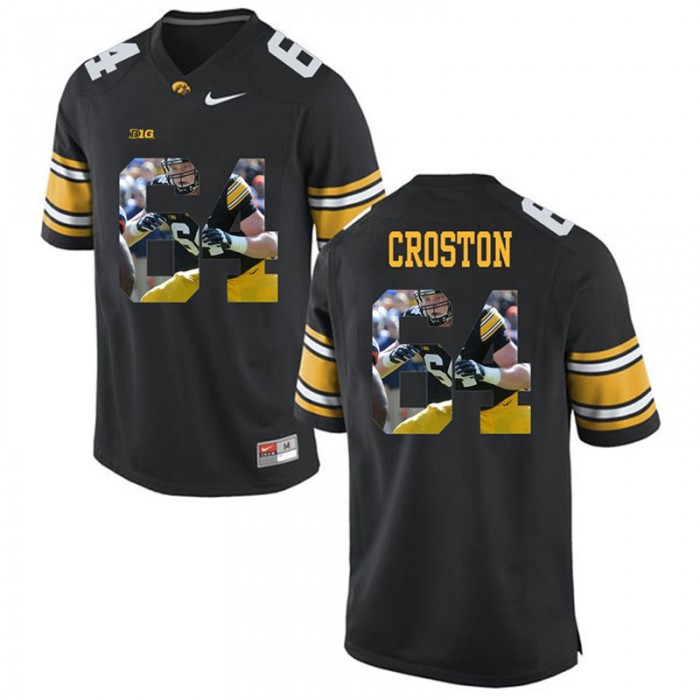 Male Cole Croston Iowa Hawkeyes Black College Football Limited Player Painting Jersey