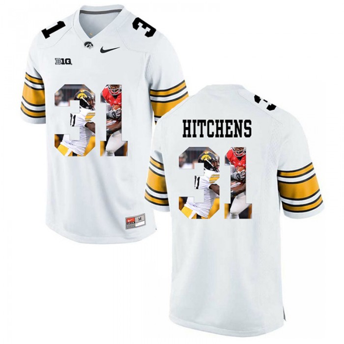 Male Anthony Hitchens Iowa Hawkeyes White College Football Limited Player Painting Jersey