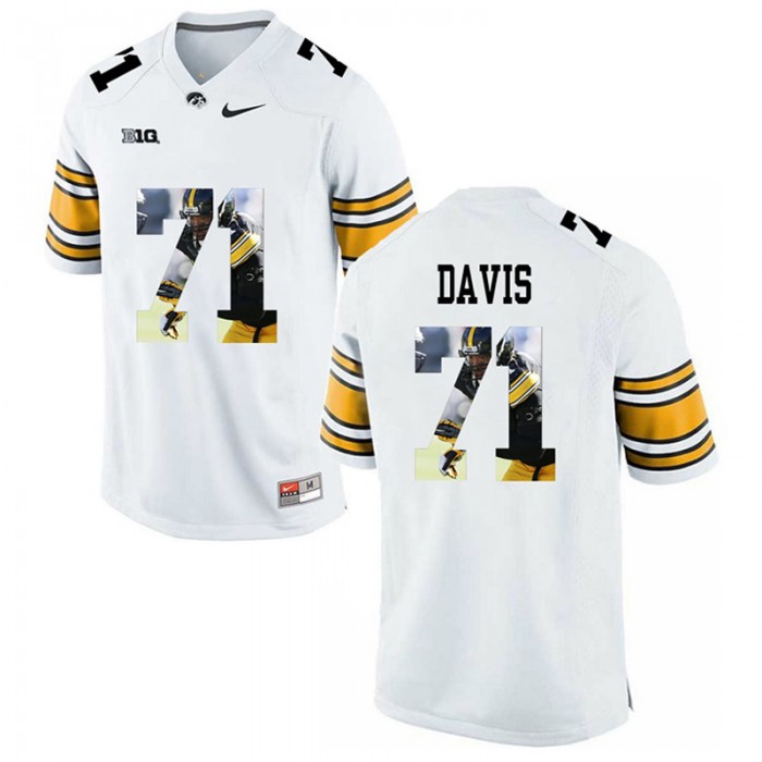 Male Carl Davis Iowa Hawkeyes White College Football Limited Player Painting Jersey
