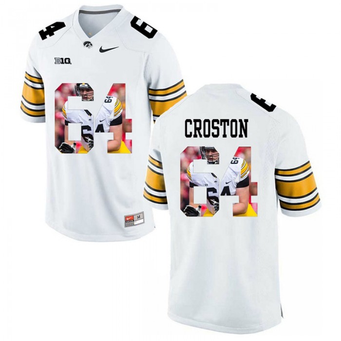 Male Cole Croston Iowa Hawkeyes White College Football Limited Player Painting Jersey