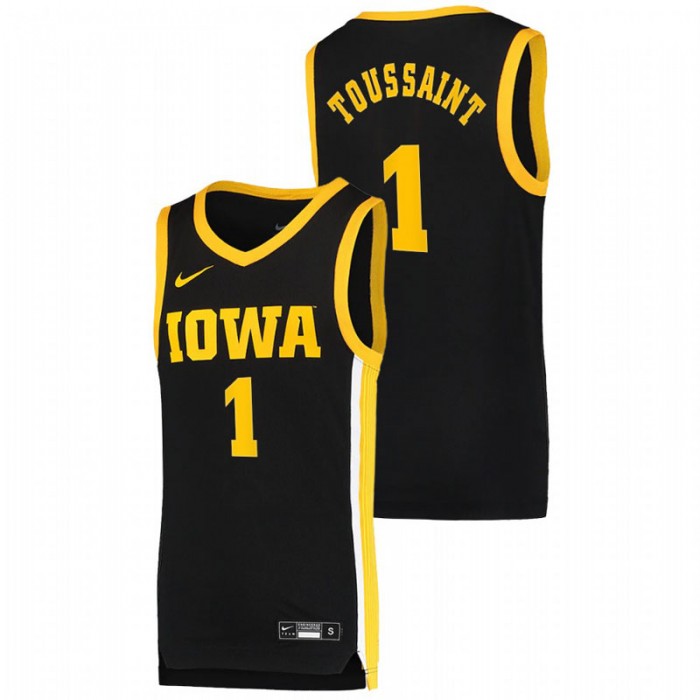 Iowa Hawkeyes Joe Toussaint Basketball Dri-FIT Swingman Jersey Black For Men
