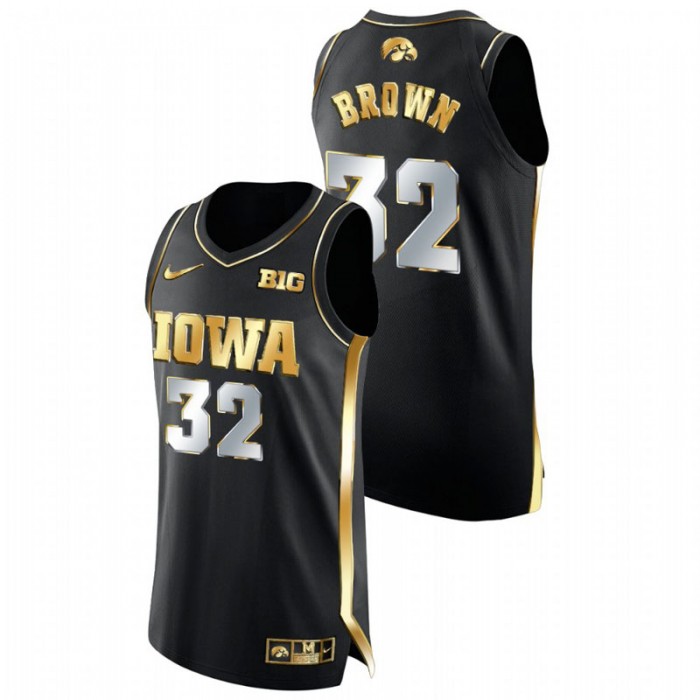 Iowa Hawkeyes Golden Edition Fred Brown Authentic Limited Jersey Black Men
