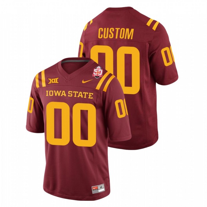 Custom Iowa State Cyclones 2021 Fiesta Bowl College Football Cardinal Jersey For Men