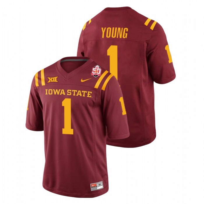 Isheem Young Iowa State Cyclones 2021 Fiesta Bowl College Football Cardinal Jersey For Men