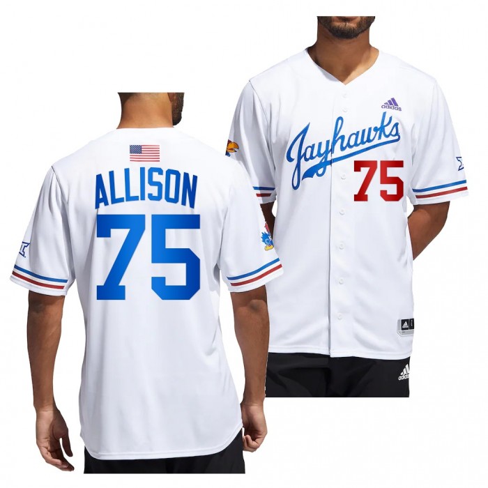 Bob Allison Kansas Jayhawks #75 White College Baseball 3x All-Star Jersey