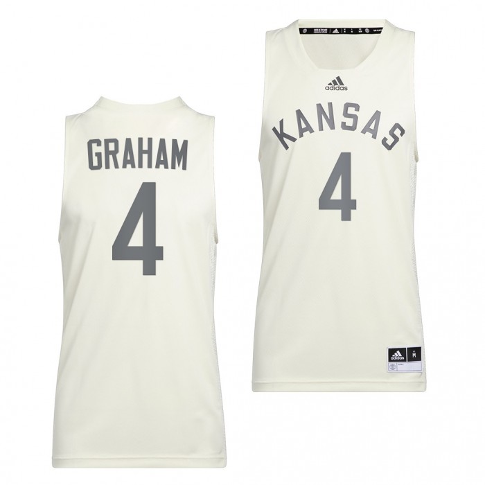 Kansas Jayhawks Devonte' Graham #4 White Reverse Retro Uniform Alumni Basketball Jersey