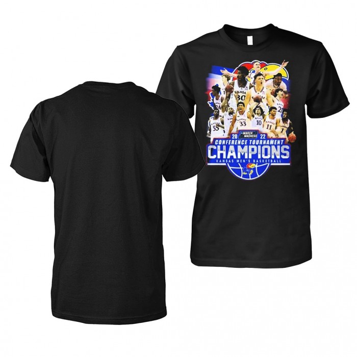 Kansas Jayhawks 2022 March Madness Conference Tournament Champions Black Limited T-Shirt Unisex