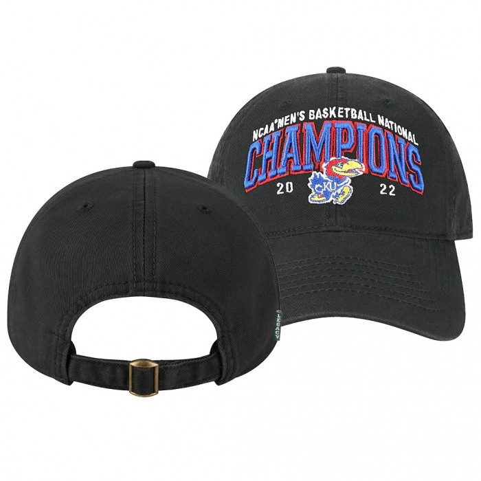 Kansas Jayhawks 2022 NCAA National Champions Bold Arch EZA Adjustable Hat Black