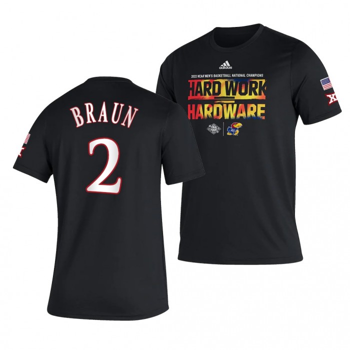 Christian Braun Kansas Jayhawks 2022 NCAA National Champions Black Locker Room T-Shirt Men