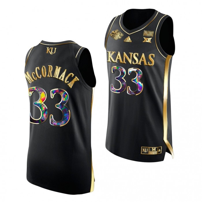 Kansas Jayhawks David McCormack 2022 NCAA National Champions Black Golden Diamond Edition Jersey Men