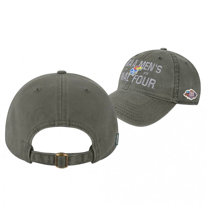 Kansas Jayhawks 2022 March Madness Final Four League Collegiate Wear Relaxed Twill Adjustable Hat Gray