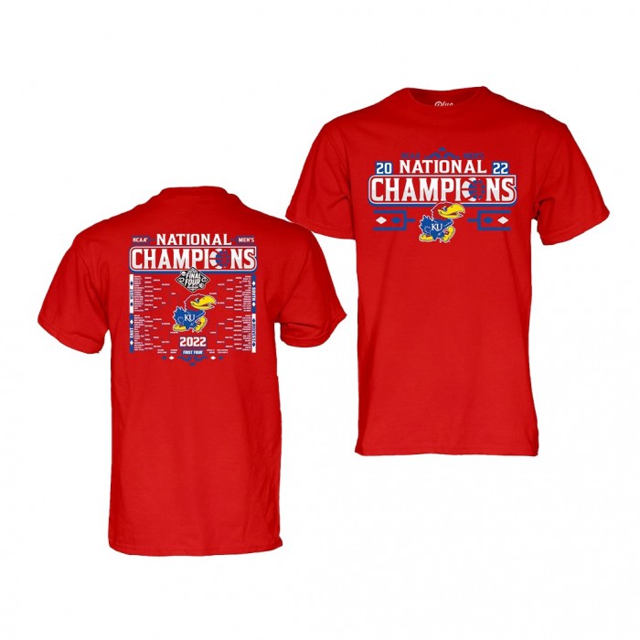 Kansas Jayhawks 2022 NCAA National Champions T-Shirt Red