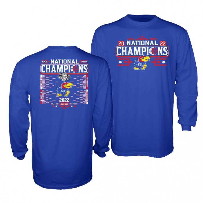 Kansas Jayhawks 2022 NCAA National Champions T-Shirt Royal