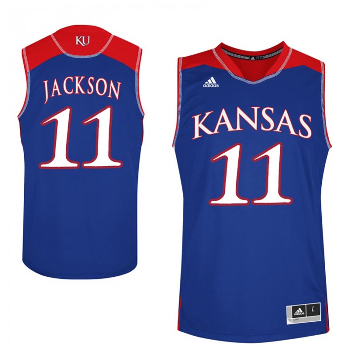 Male Josh Jackson Kansas Jayhawks Royal NCAA Basketball Player Performance Jersey