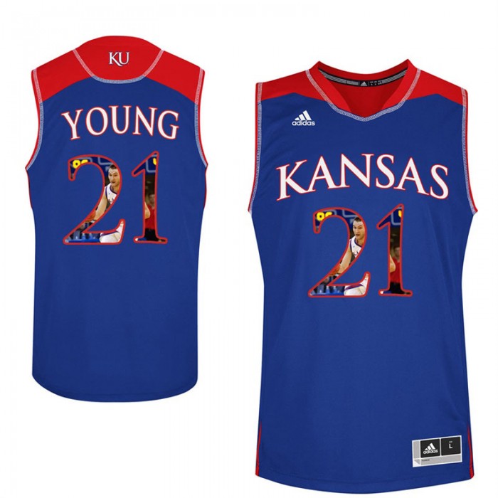 Male Kansas Jayhawks Basketball Royal College Clay Young Jersey