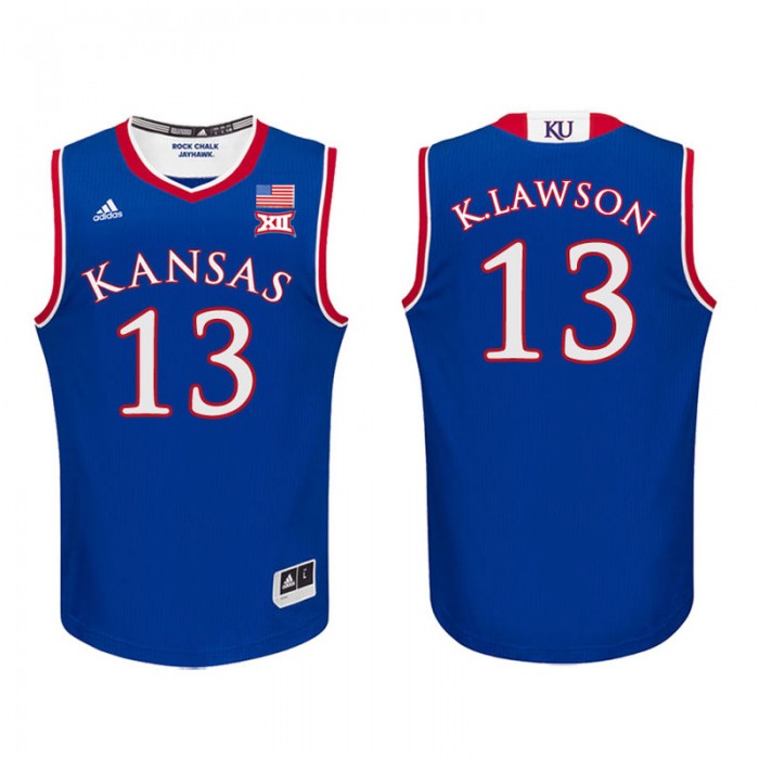 Kansas Jayhawks Basketball Royal College K.J. Lawson Jersey