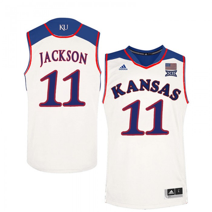 Male Josh Jackson Kansas Jayhawks White NCAA Basketball Player Performance Jersey