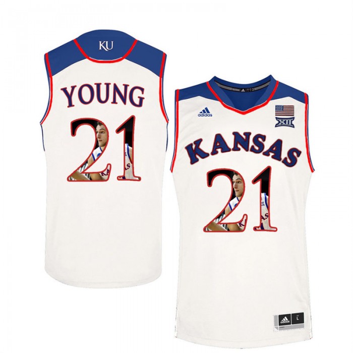 Male Kansas Jayhawks Basketball White College Clay Young Jersey