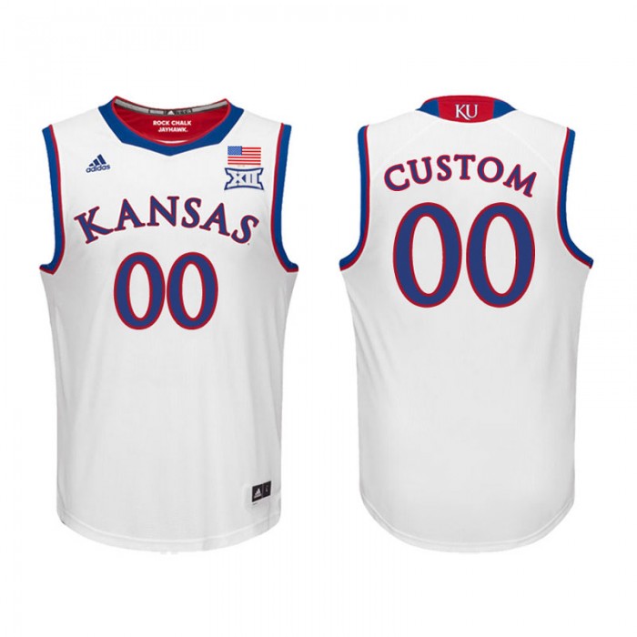 Kansas Jayhawks Basketball White College Custom Jersey
