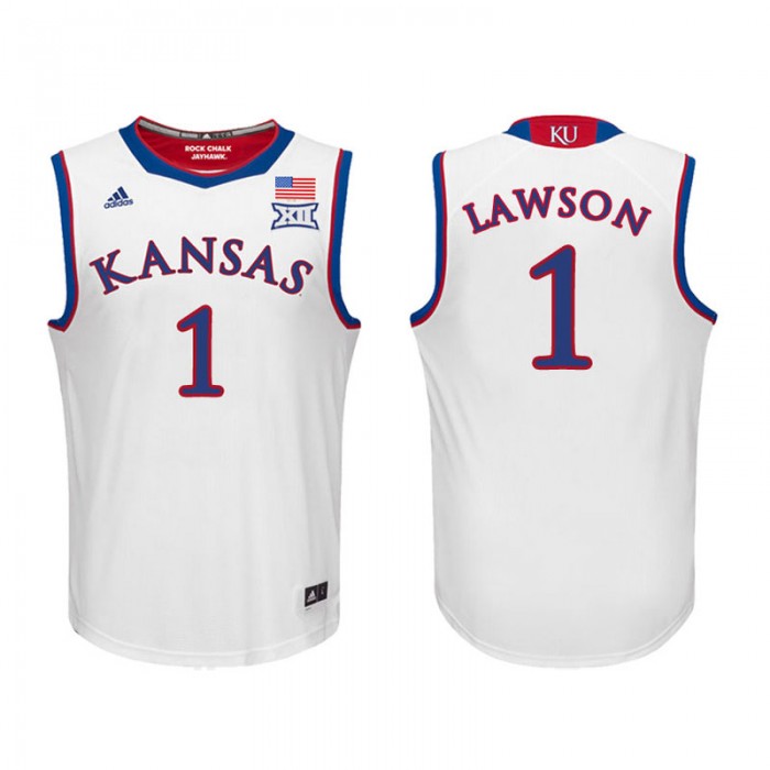 Kansas Jayhawks Basketball White College Dedric Lawson Jersey