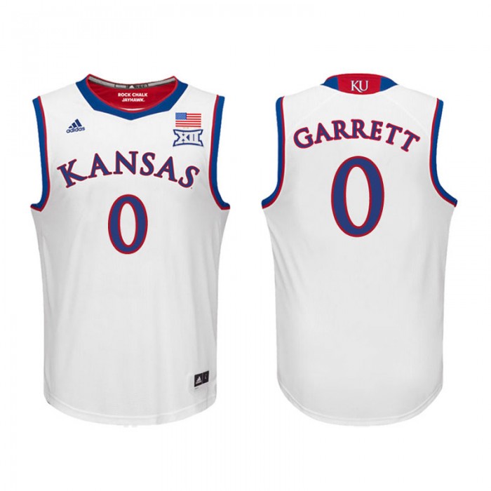 Kansas Jayhawks Basketball White College Marcus Garrett Jersey
