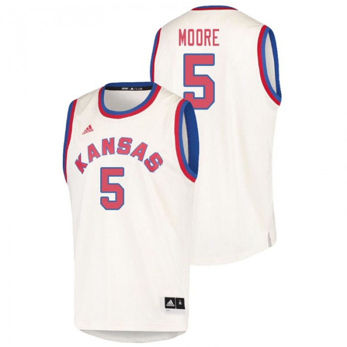 Kansas Jayhawks College Basketball Cream Charlie Moore Hardwood Classics Jersey
